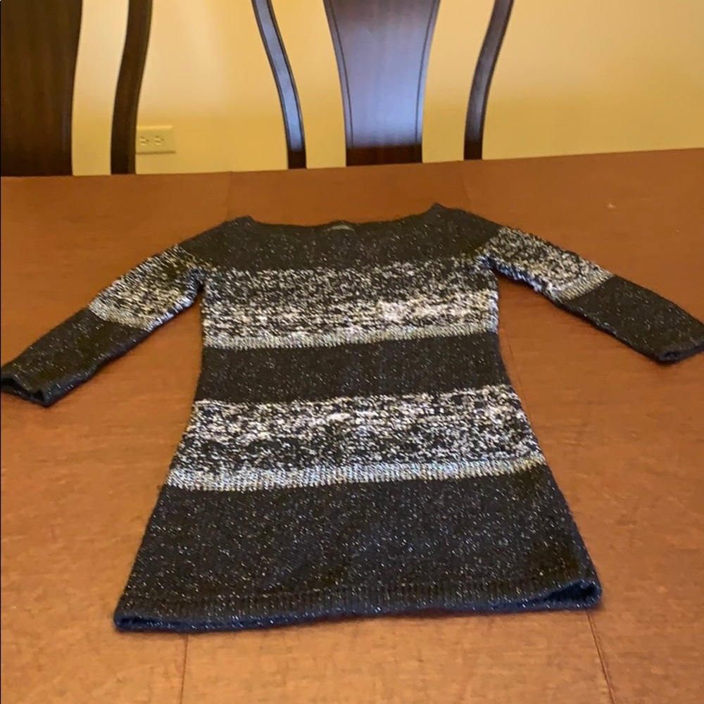 Black and silver sweater dress
